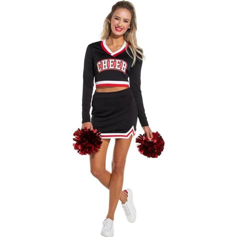 black and red cheerleader outfit